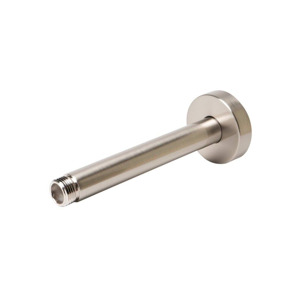Back. Alfi - Brushed Nickel 6" Round Ceiling Shower Arm - Silver.