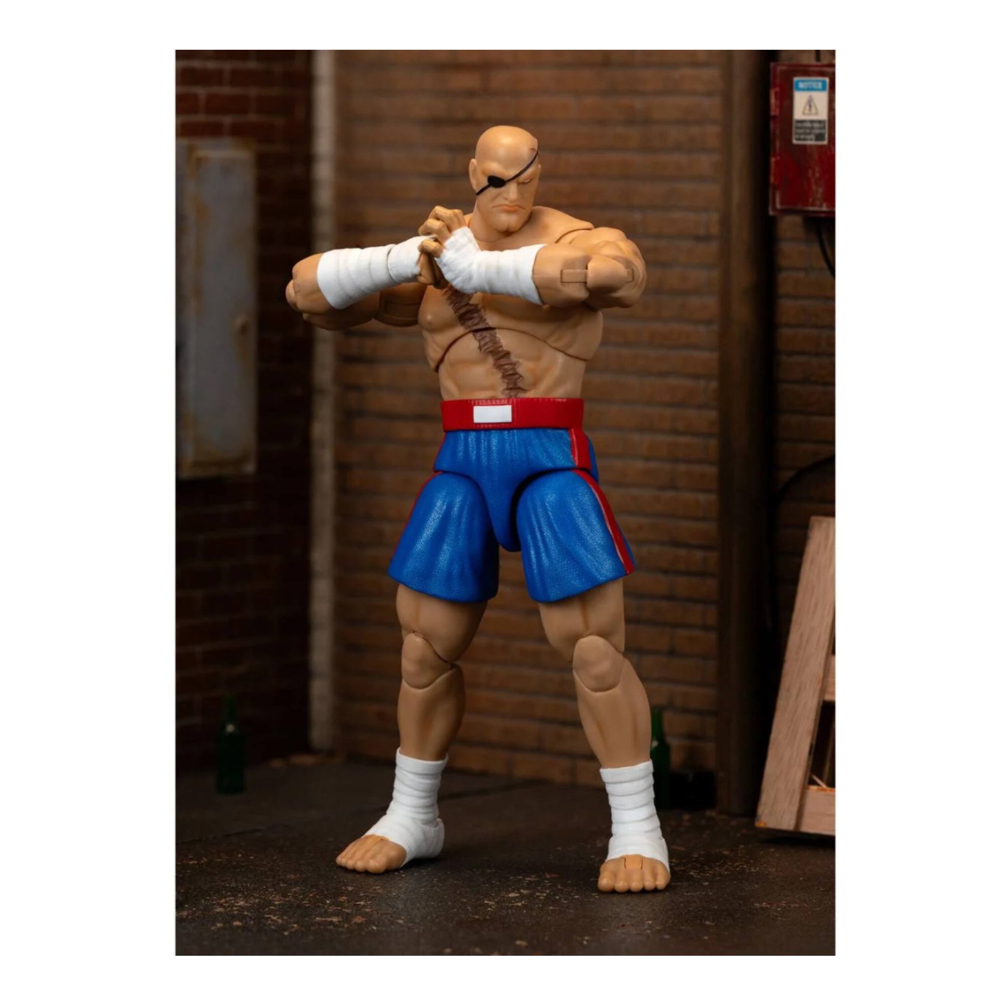 Left. Jada Toys - Jada Toys - Street Fighter II - Sagat Deluxe 1:12 Scale Action Figure   - COLLECTIBLES - Multicolor.