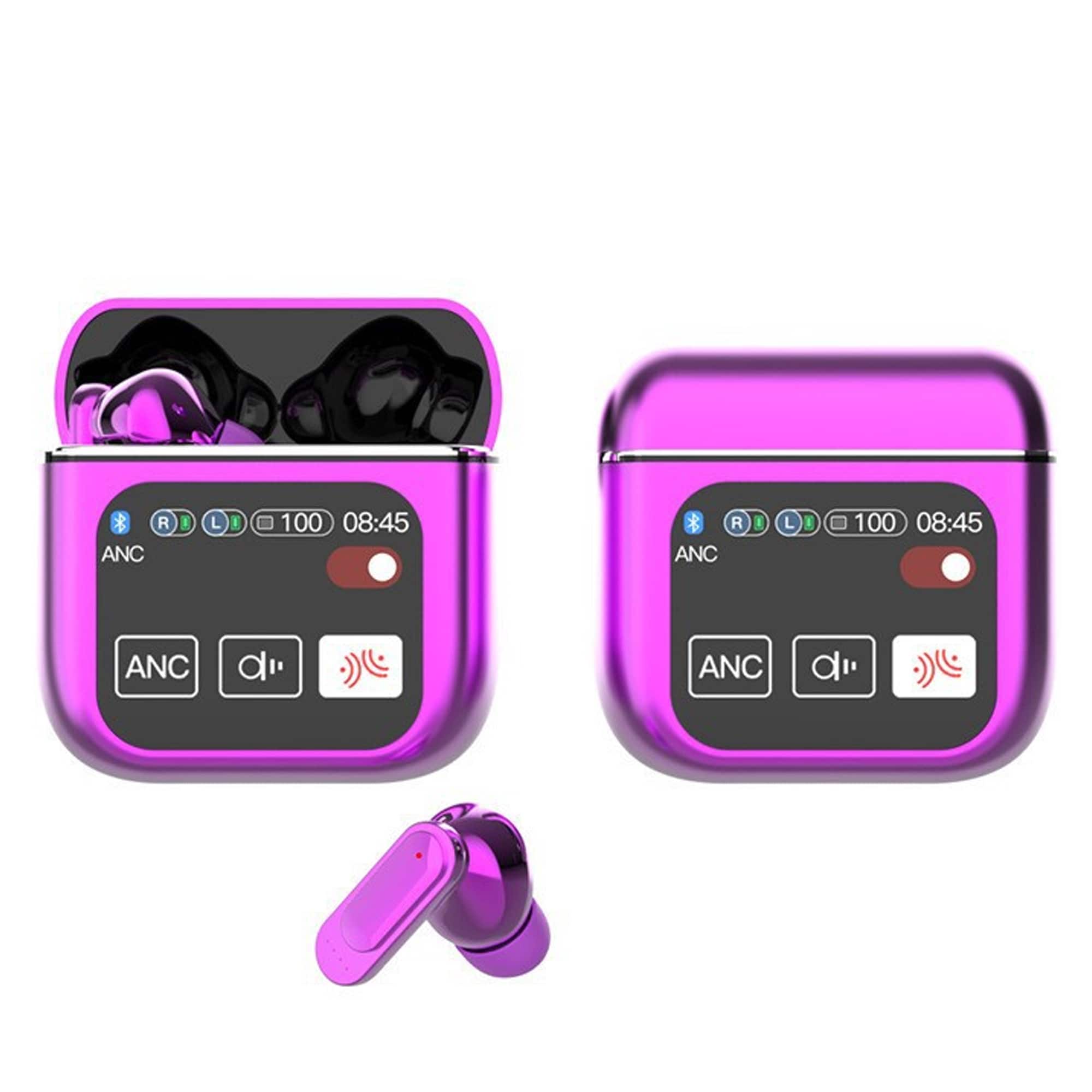 YONWAY - LED Touch Color Screen Wireless Bluetooth Earphones, Intelligent Noise Earbuds for Running and Workout