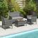 Alt View 1. Costway - 4 PCS Patio Furniture Set with Washable Cushions and Tempered Glass Coffee Table - Gray.