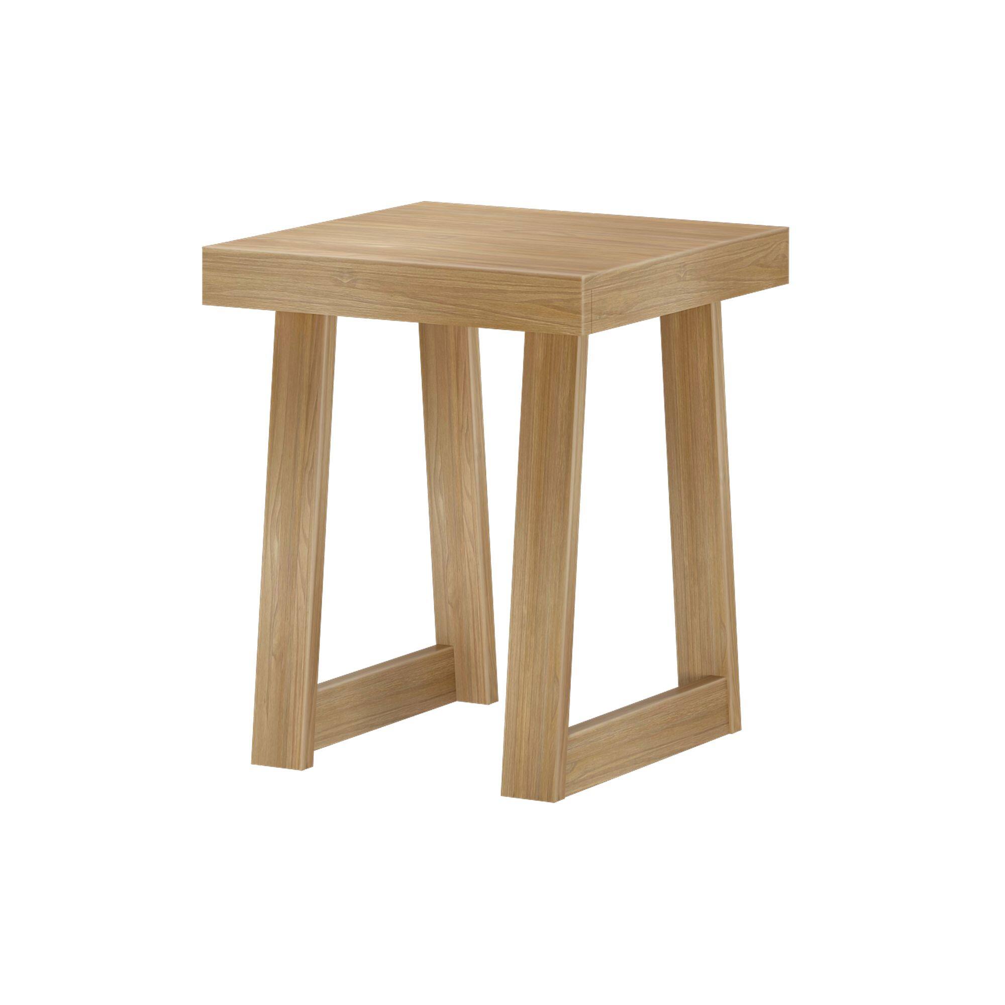 Alt View 2. Plank+Beam - Classic Square Side Table (20in x 20in / 510mm x 510mm), Blonde Wirebrush - Blonde Wirebrush.