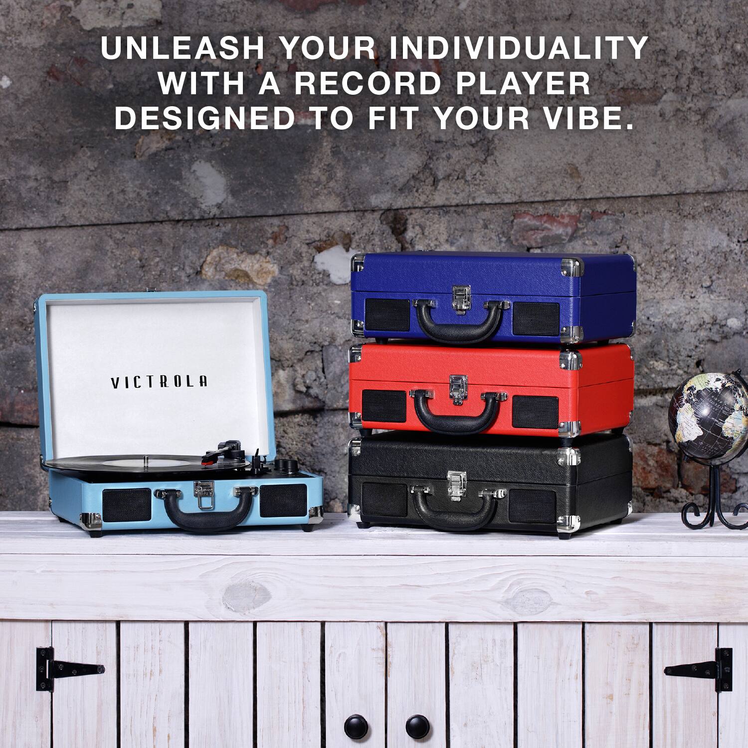 UNLEASH YOUR INDIVIDUALITY WITH A RECORD PLAYER DESIGNED TO FIT YOUR VIBE.

VICTROLA