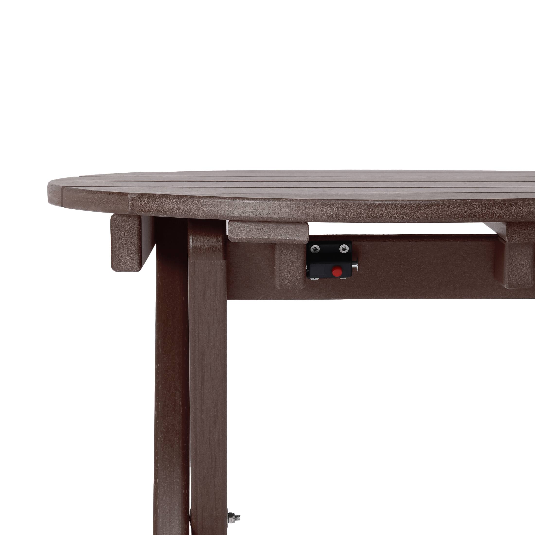 Alt View 4. WestinTrends - WestinTrends Malibu HDPE Outdoor 24.5 Inch Round Portable Folding Patio Dining Table - Dark Brown.