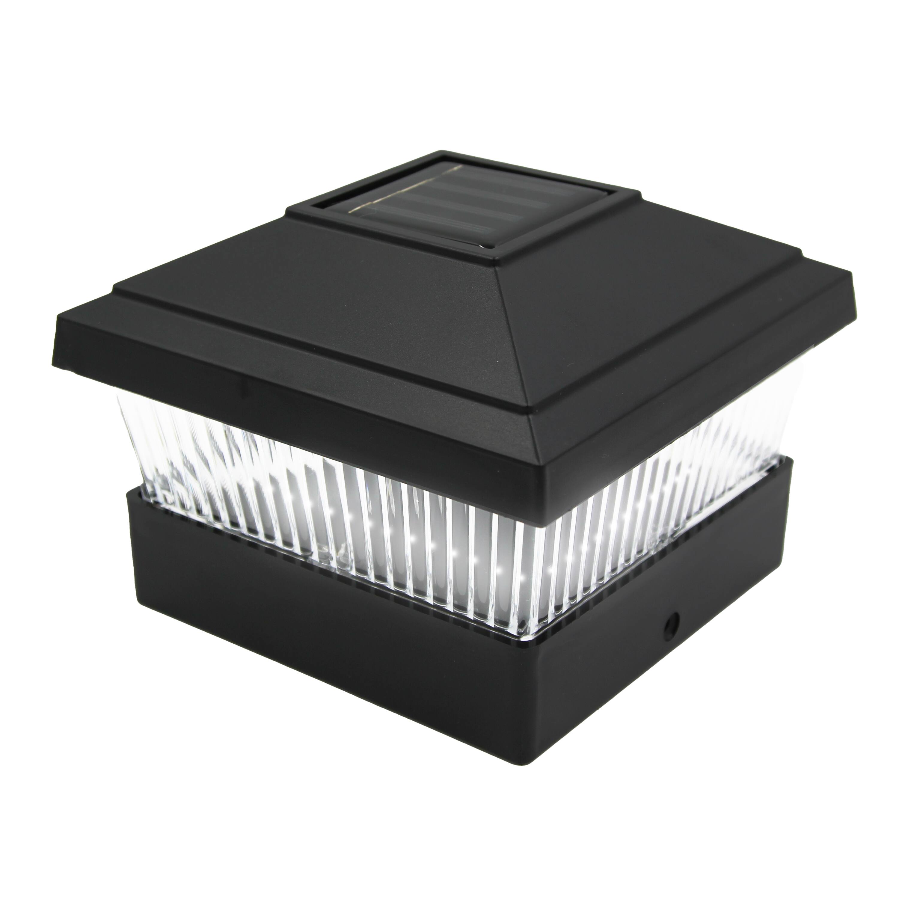 Alt View 2. FC Design - FC Design Black Square PVC Solar Post Cap Lights, Fits 5x5 Wood or Vinyl Deck and Fence Posts , set of 6 - Multicolor.