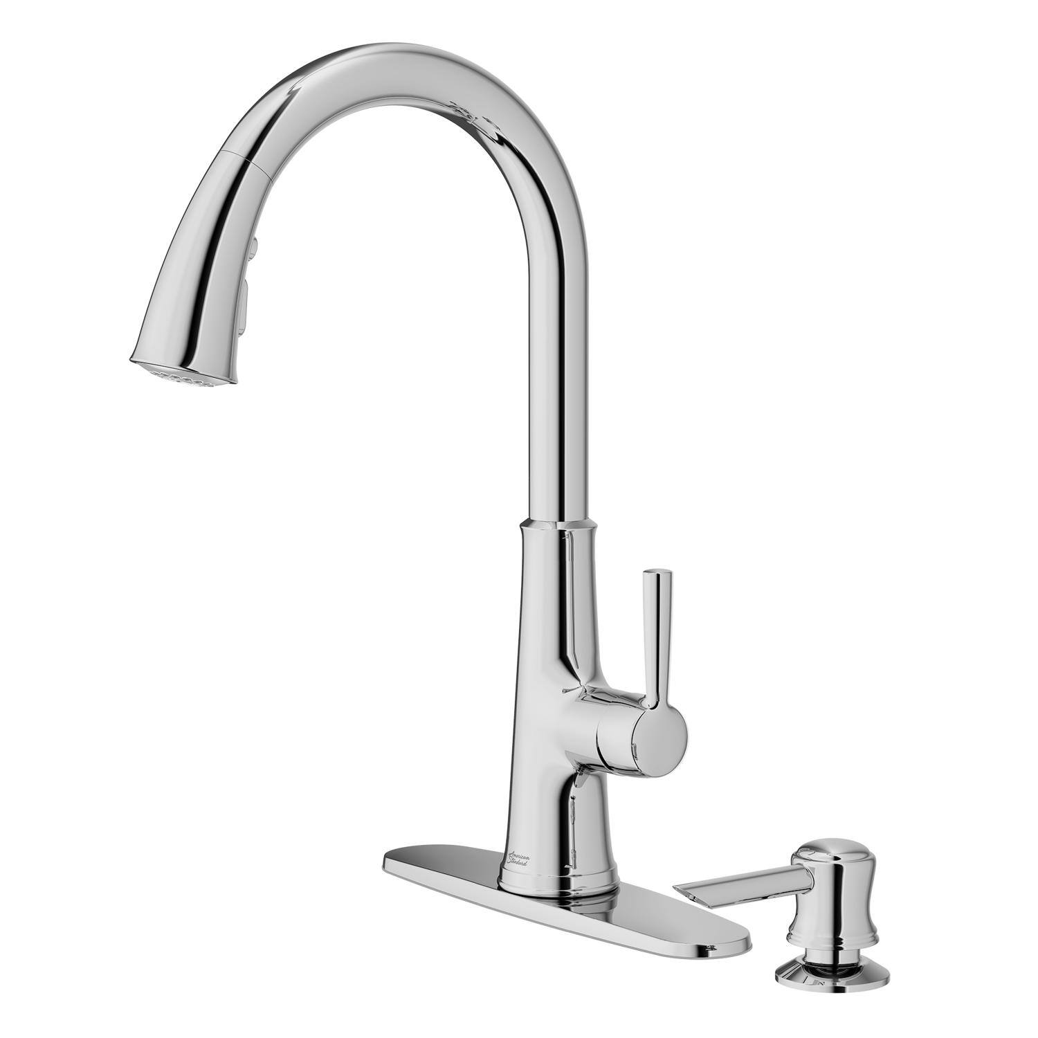 Left. American Standard - American Standard Maven One Handle Chrome Pull-Down Kitchen Faucet - Chrome.