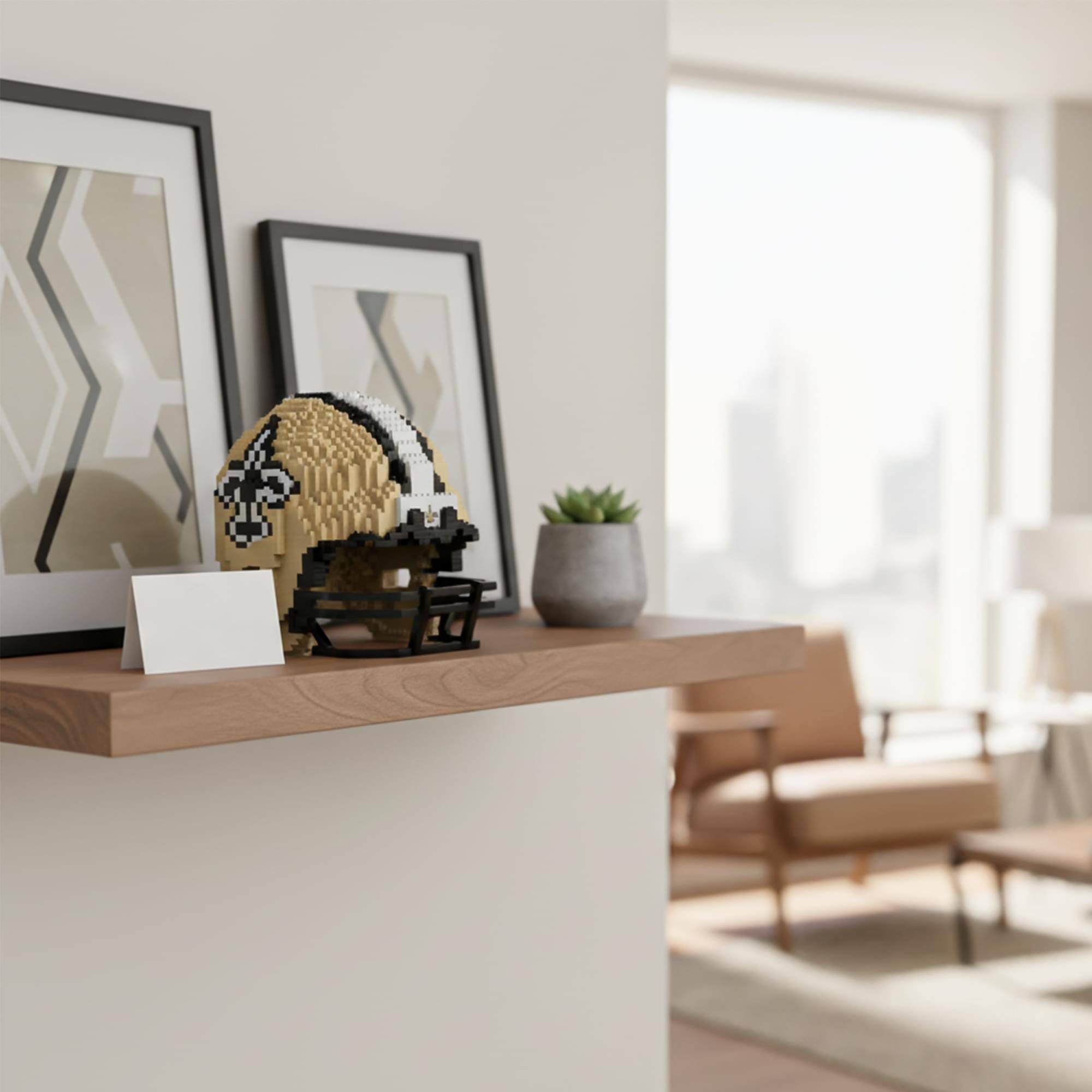 Alt View 5. Forever Collectibles - New Orleans Saints NFL FOCO BRXLZ Helmet Building Block Set - Beige.