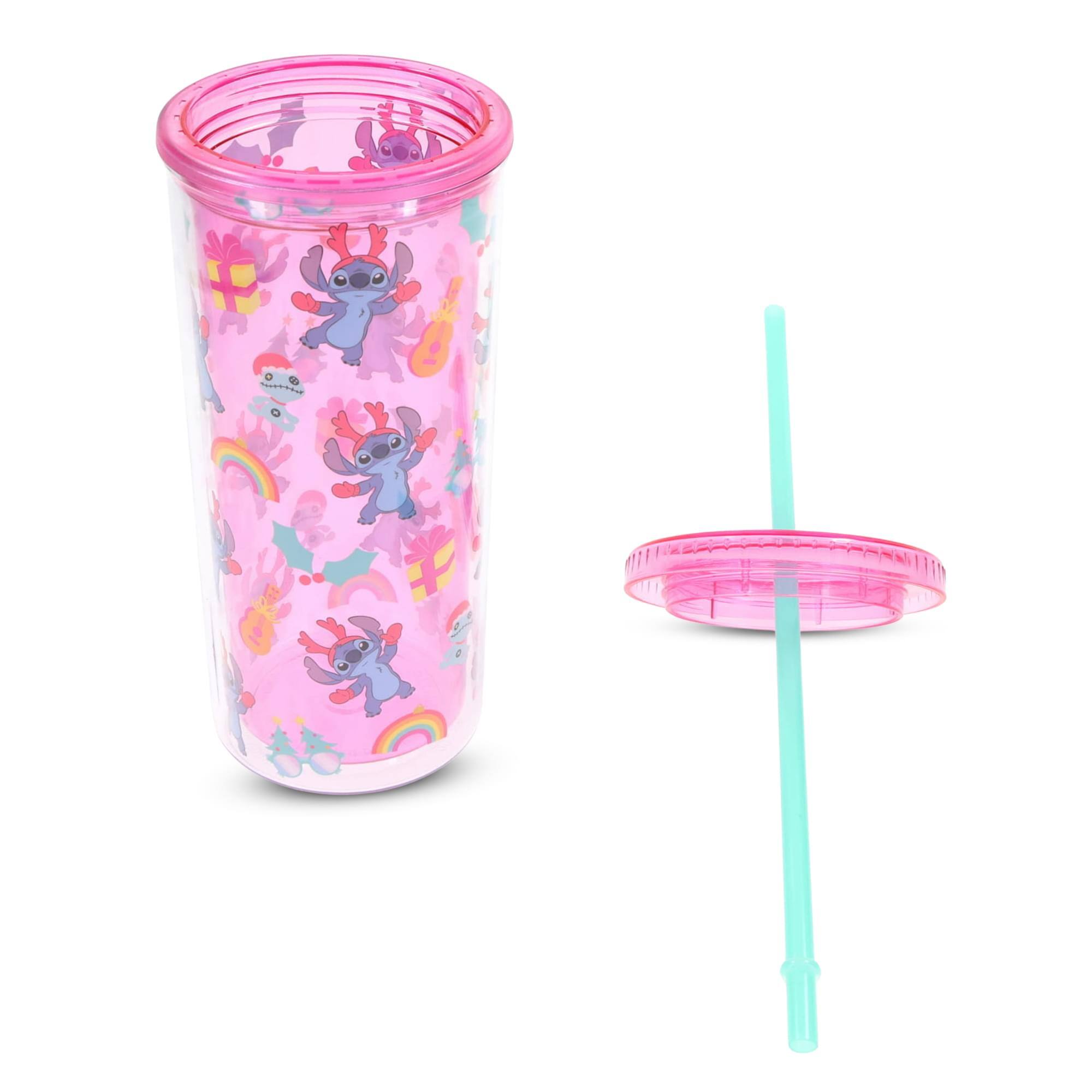 Alt View 10. Silver Buffalo - Disney Lilo & Stitch Christmas Stitch 20-Ounce Carnival Cup With Lid and Straw - Pink.