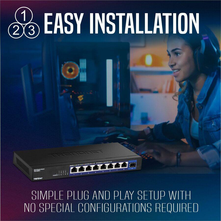 1 2 3 EASY INSTALLATION  
TRENDNET - SIMPLE PLUG AND PLAY SETUP WITH NO SPECIAL CONFIGURATIONS REQUIRED