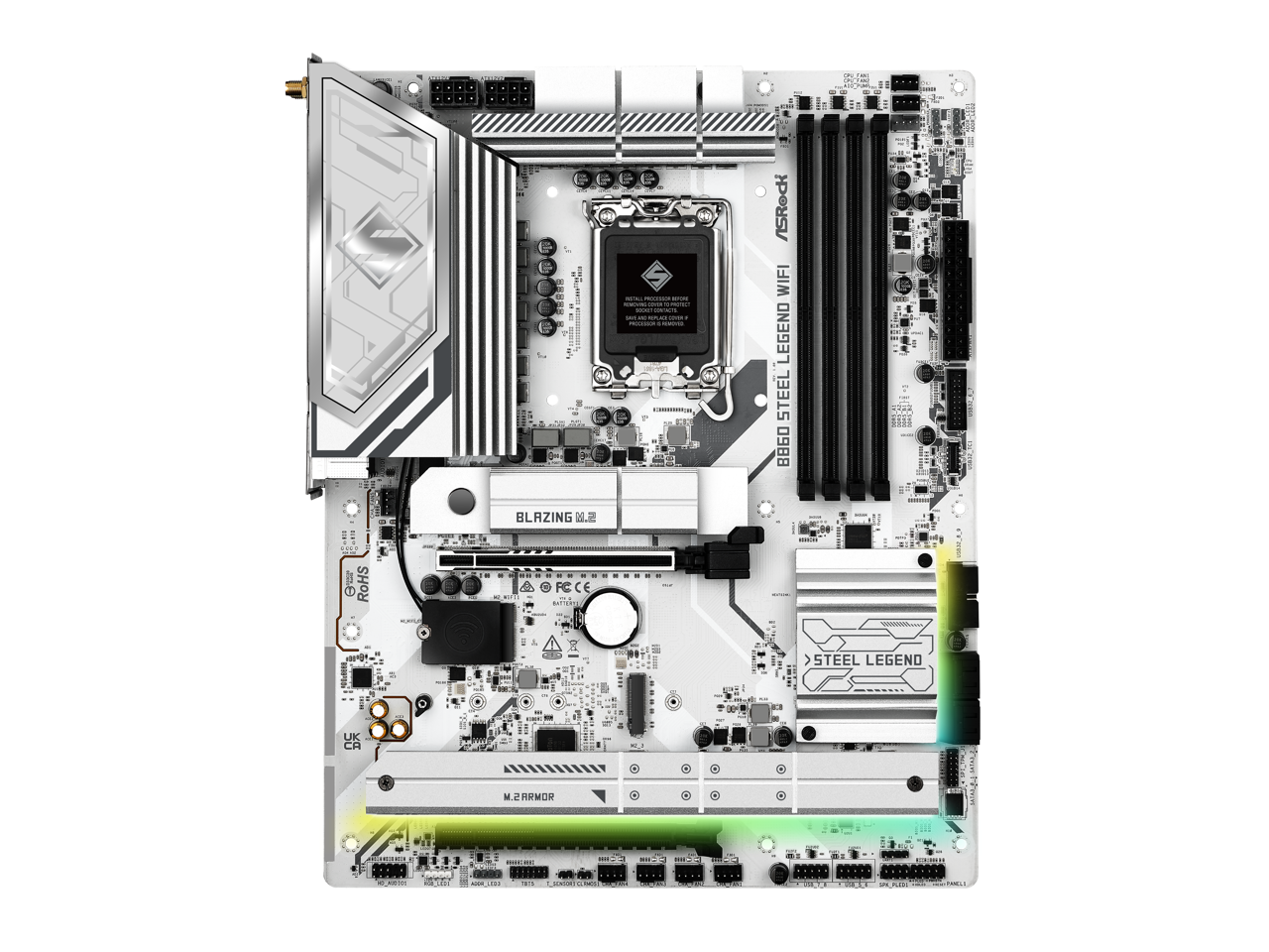 ASRock WIFI LEGEND - STEEL B860 E i BLAZING N.2  
RoHS  
DOFCCE PC  
STEEL LEGEND UK  
CAM ARMOR  
1 CHMO
