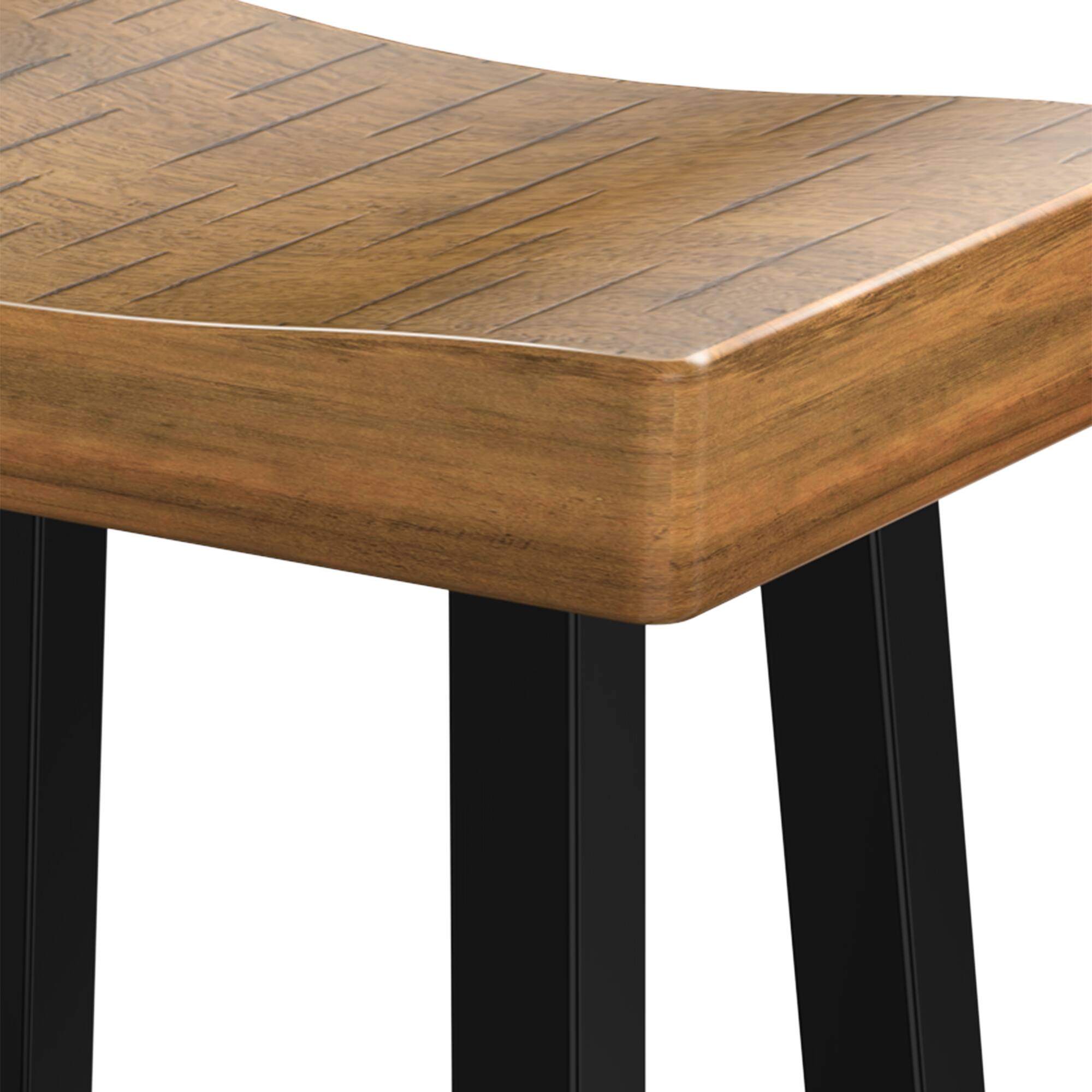 Alt View 4. Vaczon - 2-Piece Counter Height Bar Stools, Barstools for Kitchen Island Counter, Solid Wood Frame - Black.