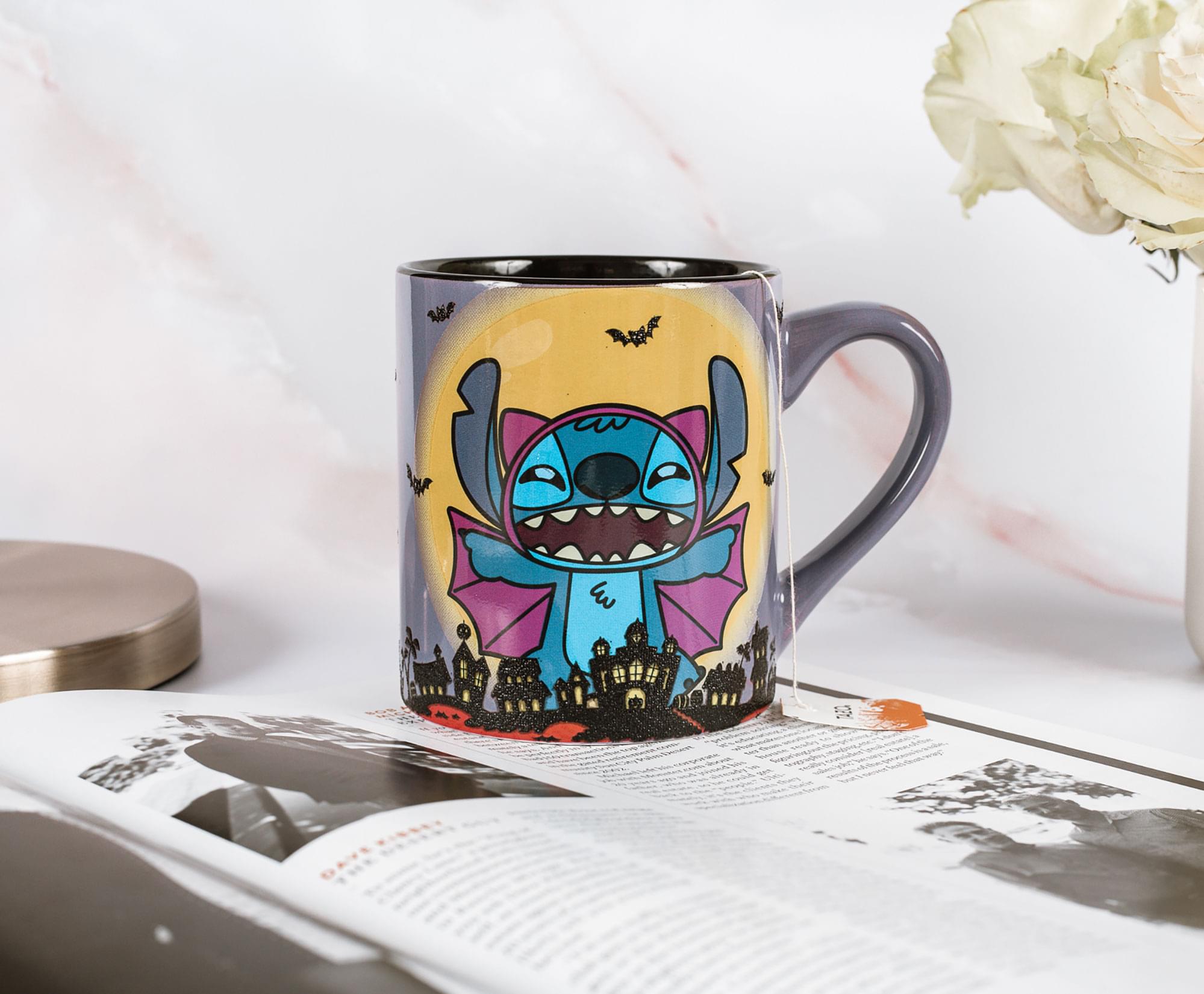 Alt View 4. Silver Buffalo - Disney Lilo & Stitch Vampire Ceramic Glitter Mug | Holds 14 Ounces - Purple.