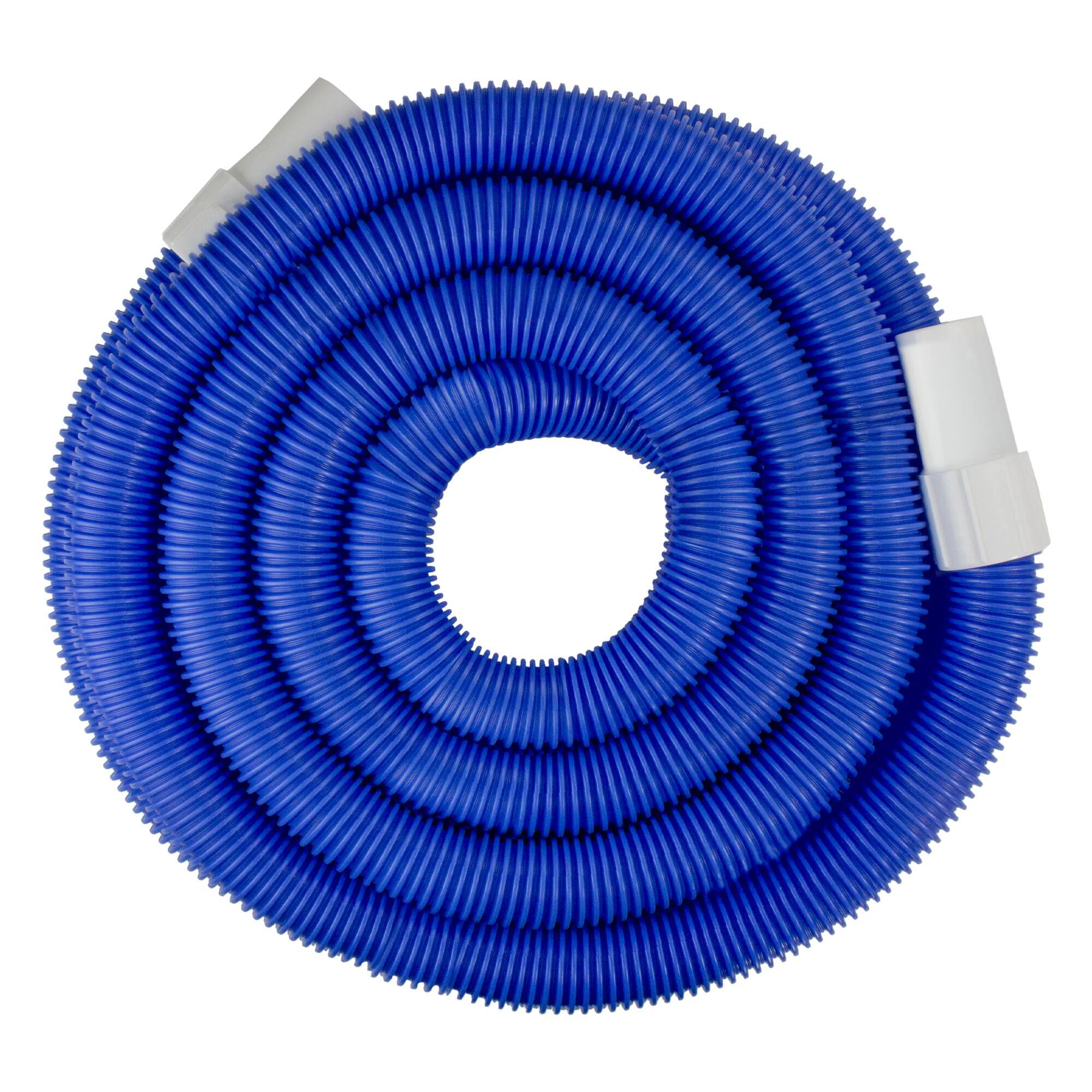 Front. Pool Central - 21' x 1.25" Blue Blow Molded Swimming Pool Vacuum Hose with Swivel Cuffs - Blue.