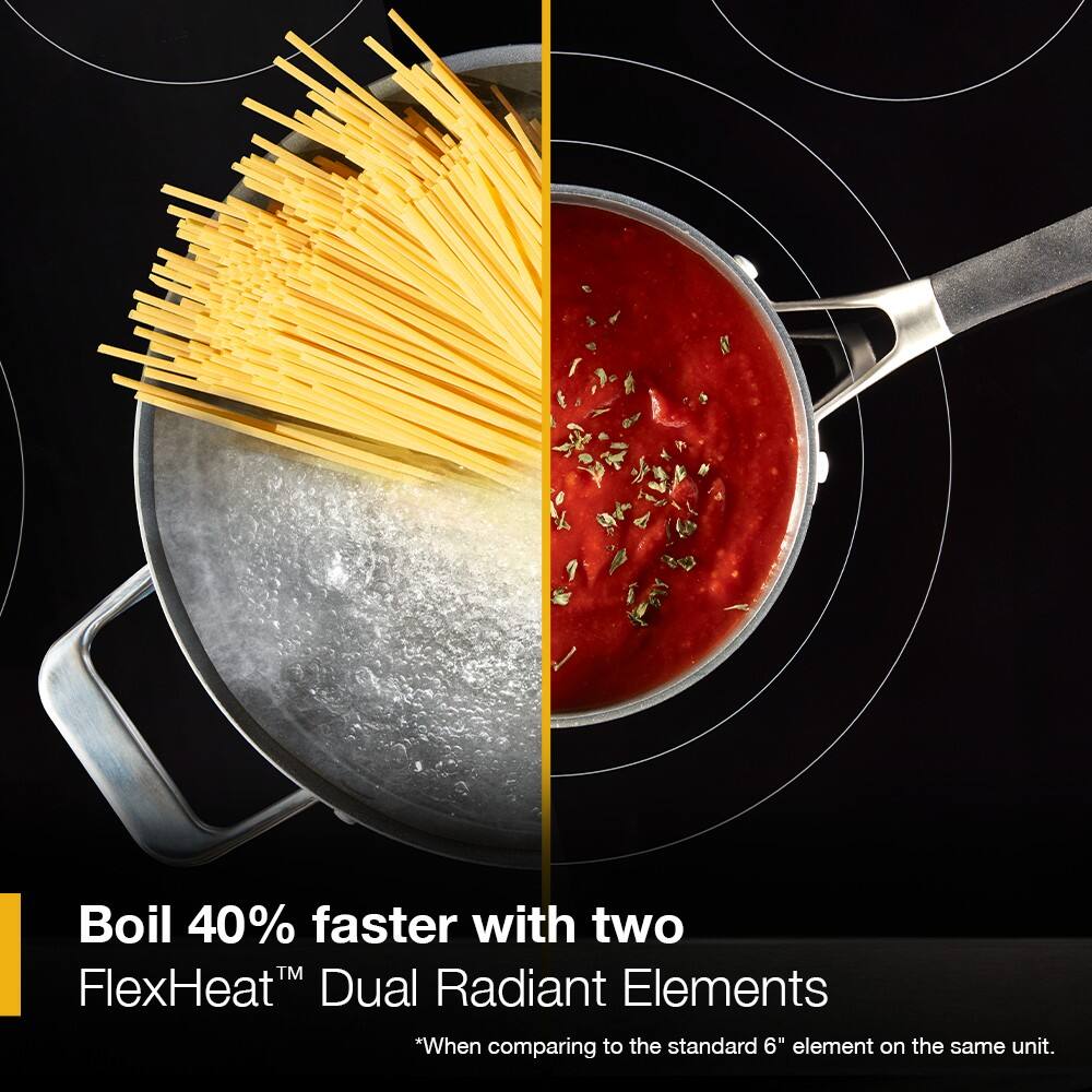 Boil 40% faster with two FlexHeat™ Dual Radiant Elements  
*When comparing to the standard 6" element on the same unit.