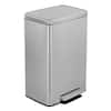 Front. Innovaze - 13 Gal./50 Liter Rectangular Stainless Steel Step-on Trash Can for Kitchen - Sliver.