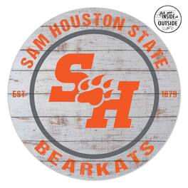 Jardine - Sam Houston State Bearkats 20'' x 20'' Indoor/Outdoor Weathered Circle Sign - White