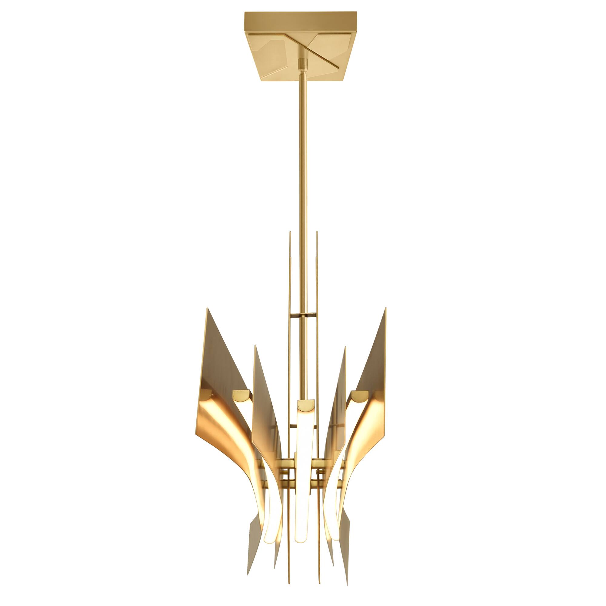 Back. CWI Lighting - Solara Integrated LED Brass Chandelier - Brass.