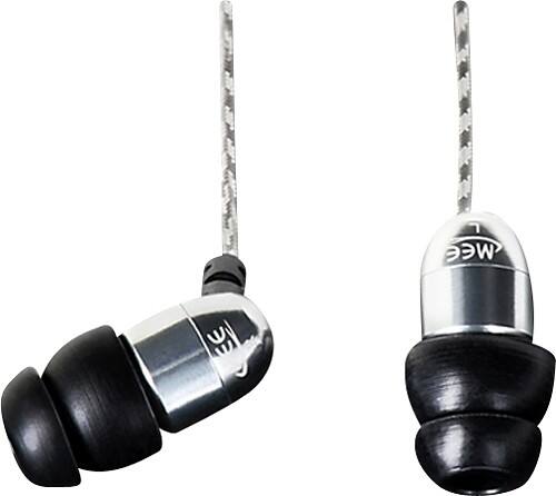 Front Standard. MEElectronics - M9 Earbud Headphones - Silver.