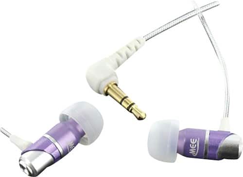 Front Standard. MEElectronics - Original M Series M21 Earbud Headphones - Purple.