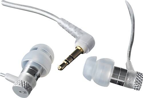 Front Standard. MEElectronics - Original M Series M16 Earbud Headphones - Silver.