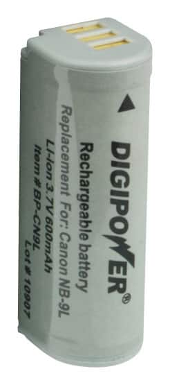 Front. Digipower - 3.7V Lithium-Ion Battery for Canon PowerShot SD4500IS and Elph 510HS Digital Cameras - Black.