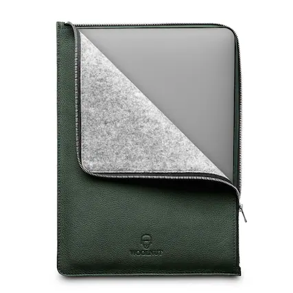Front. Woolnut - Woolnut Leather Folio for 15-inch MacBook Pro|Full-grain leather - , - Green.