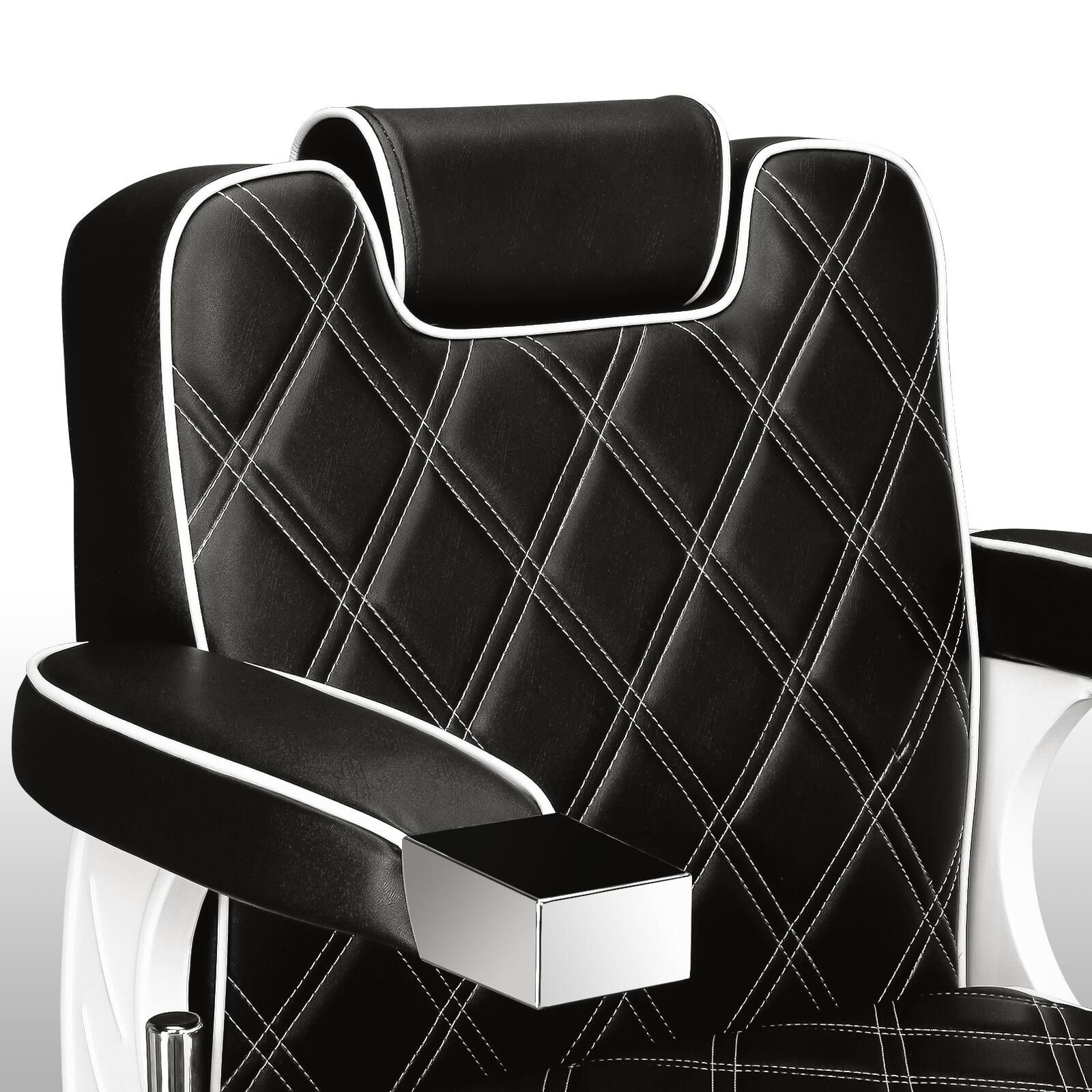 Alt View 5. Winado - Heavy Duty All Purpose Hydraulic Barber Chair Vintage Reclining Chair with Aluminum Alloy Footrest for Salon Beauty Spa - Black & White.