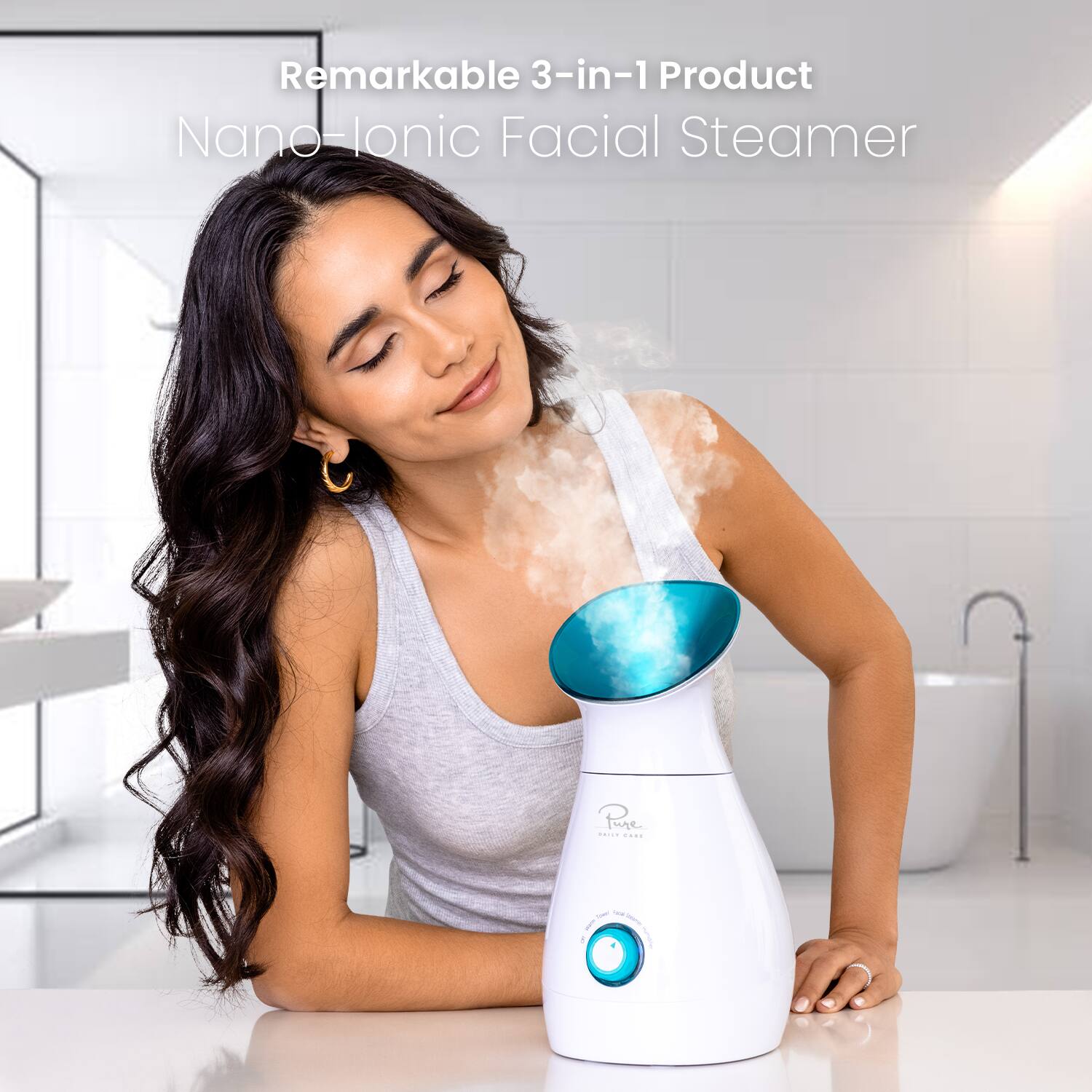 Remarkable 3-in-1 Product  
Nano-Ionic Facial Steamer