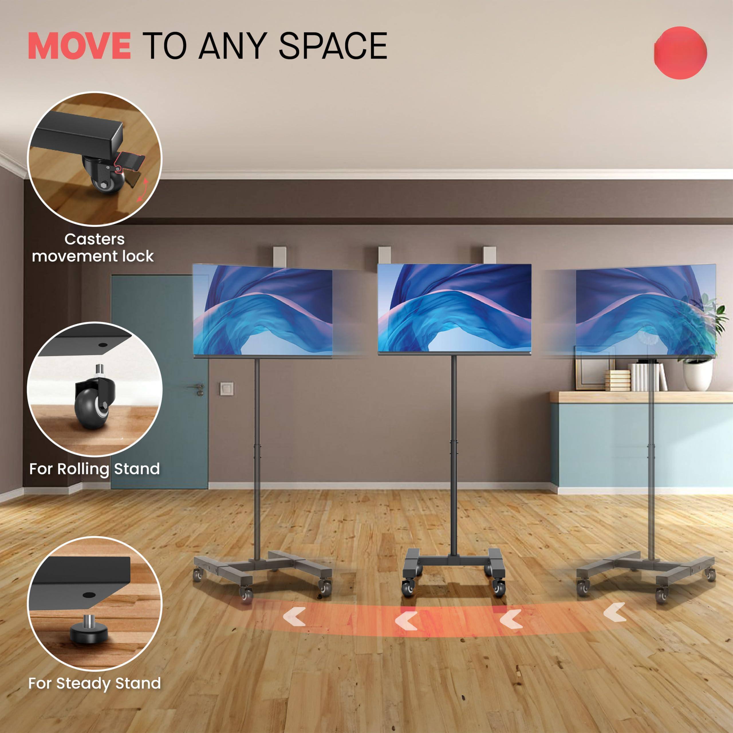 MOVE TO ANY SPACE

Casters movement lock

For Rolling Stand

For Steady Stand