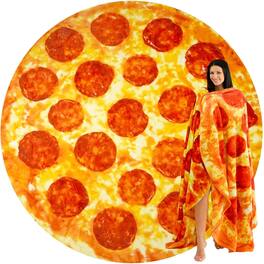 Zulay Kitchen - Blanket 36 Inches - Novelty Big Pizza Blanket Adult and Kids - Pepperoni Pizza
