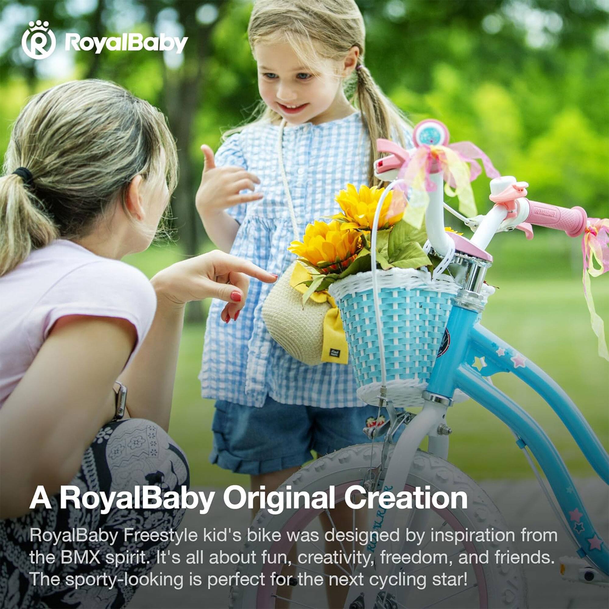 A RoyalBaby Original Creation

RoyalBaby Freestyle kid's bike was designed by inspiration from the BMX spirit. It's all about fun, creativity, freedom, and friends. The sporty-looking is perfect for the next cycling star!