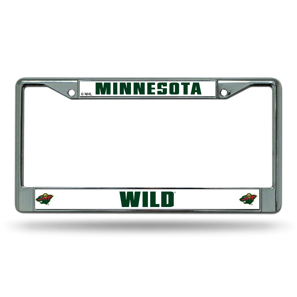 Minnesota Wild - 12" x 6" Standard Size - Chrome Metal License Plate Frame
