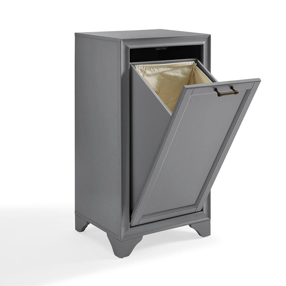 Angle. Crosley Furniture - Tara Laundry Hamper - Gray.