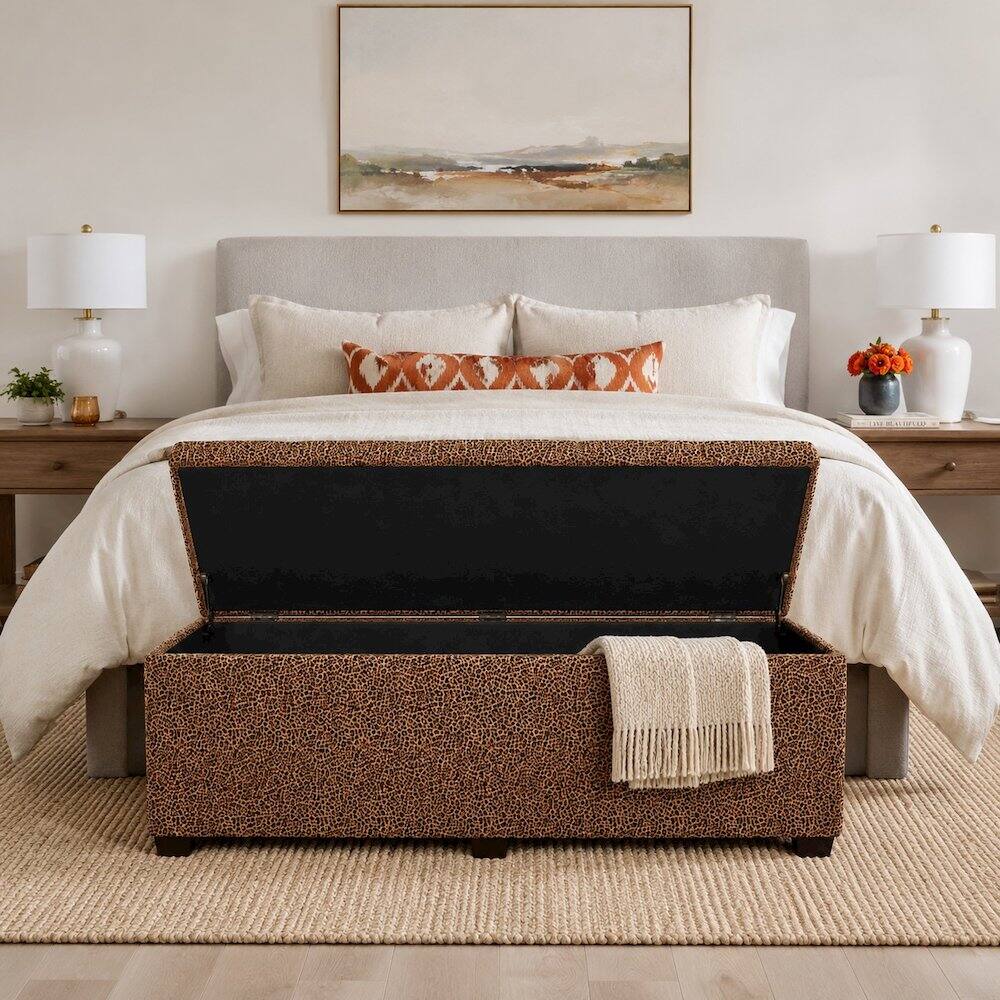 Back. Sanford - Esplanade Bed Bench Velvet Leopard - Leopard Print.