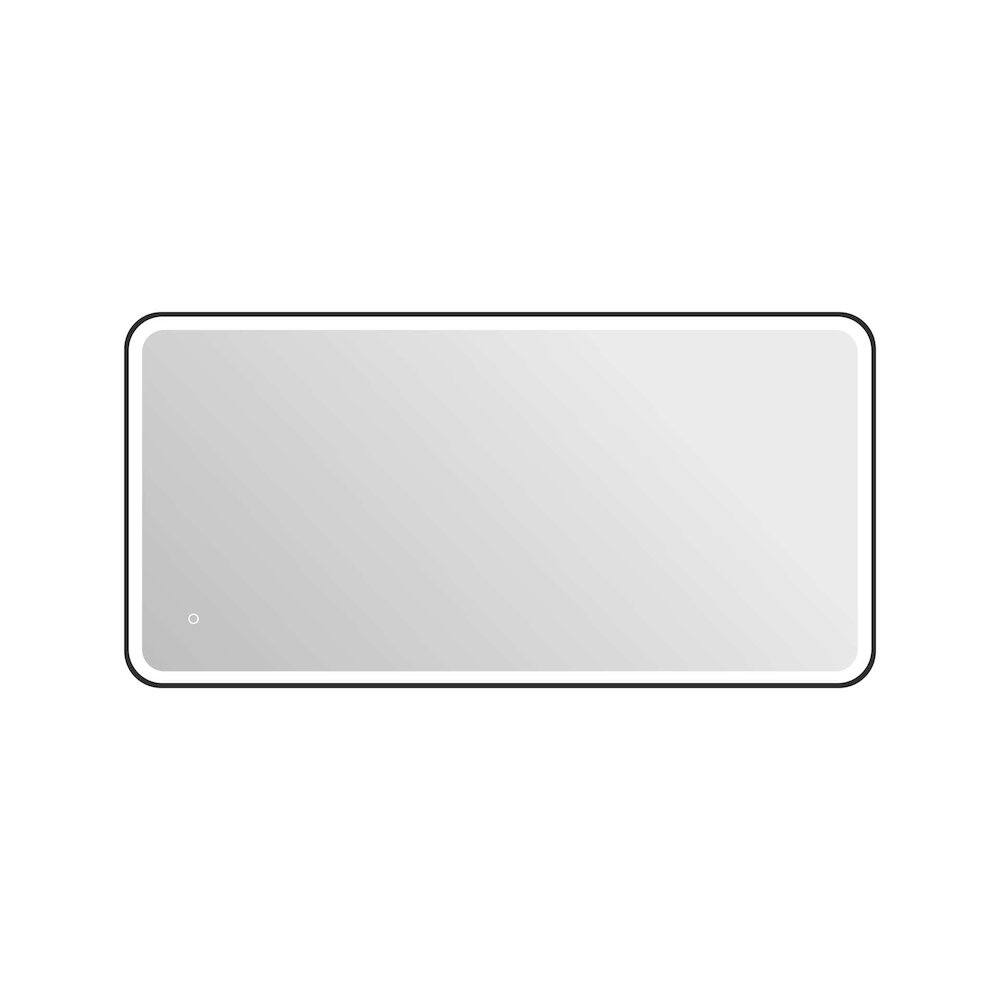 Back. Elegant Kitchen and Bath - 60 Inch Rectangle LED Front and Backlit Wall Mirror in Black - Black.
