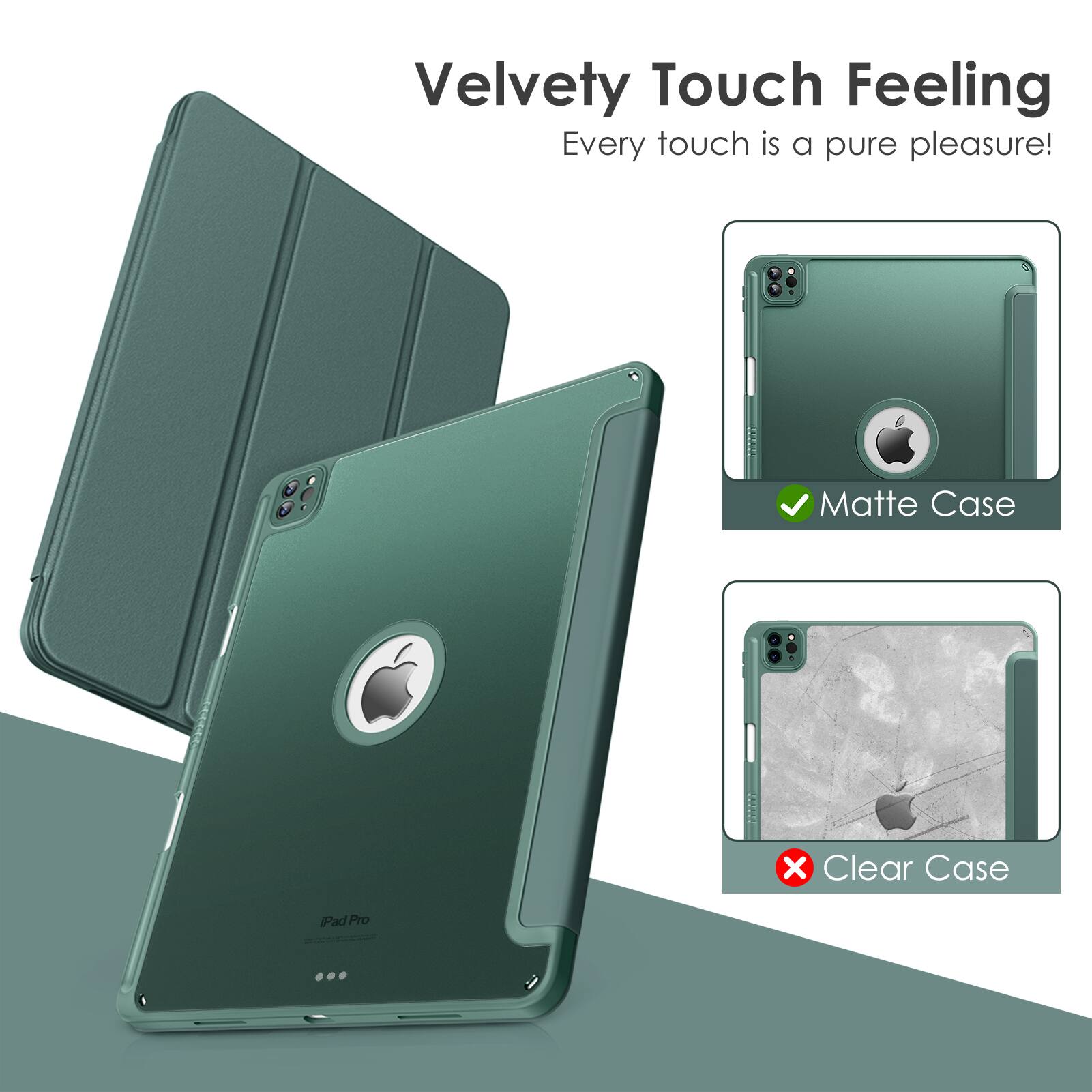 Velvety Touch Feeling  
Every touch is a pure pleasure!  

Matte Case ✓  
Clear Case ✗