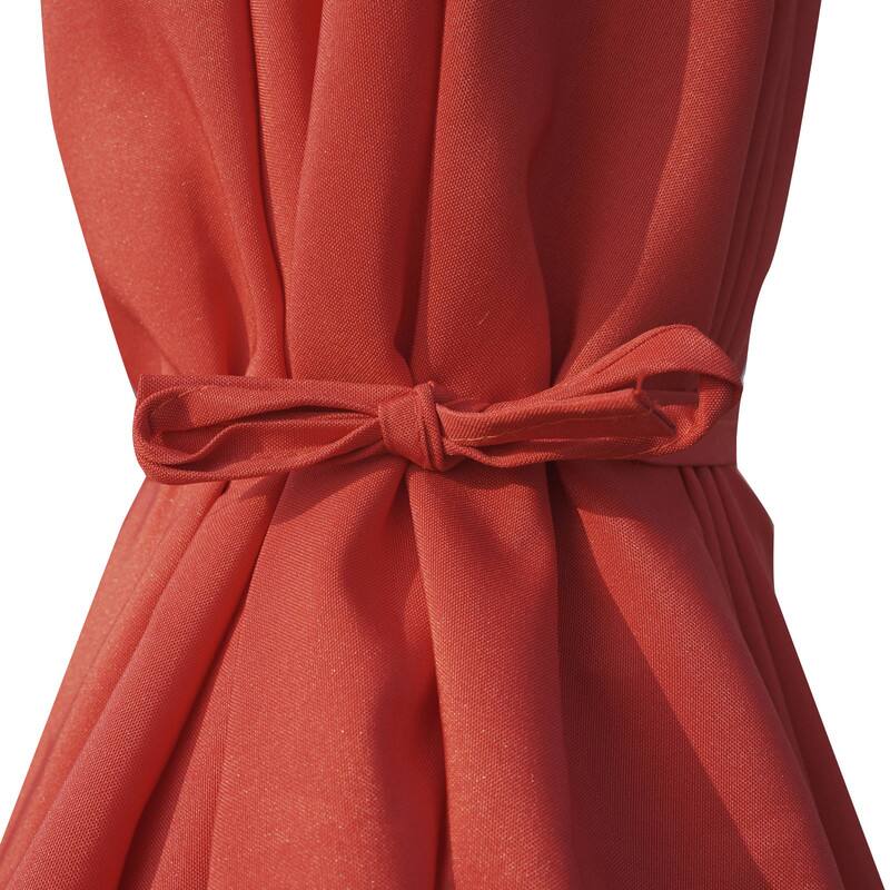 Alt View 2. LeisureMod - Sierra Outdoor Solar Powered LED Umbrella with Rust Resistant Aluminum Frame and Plastic Base - Red.