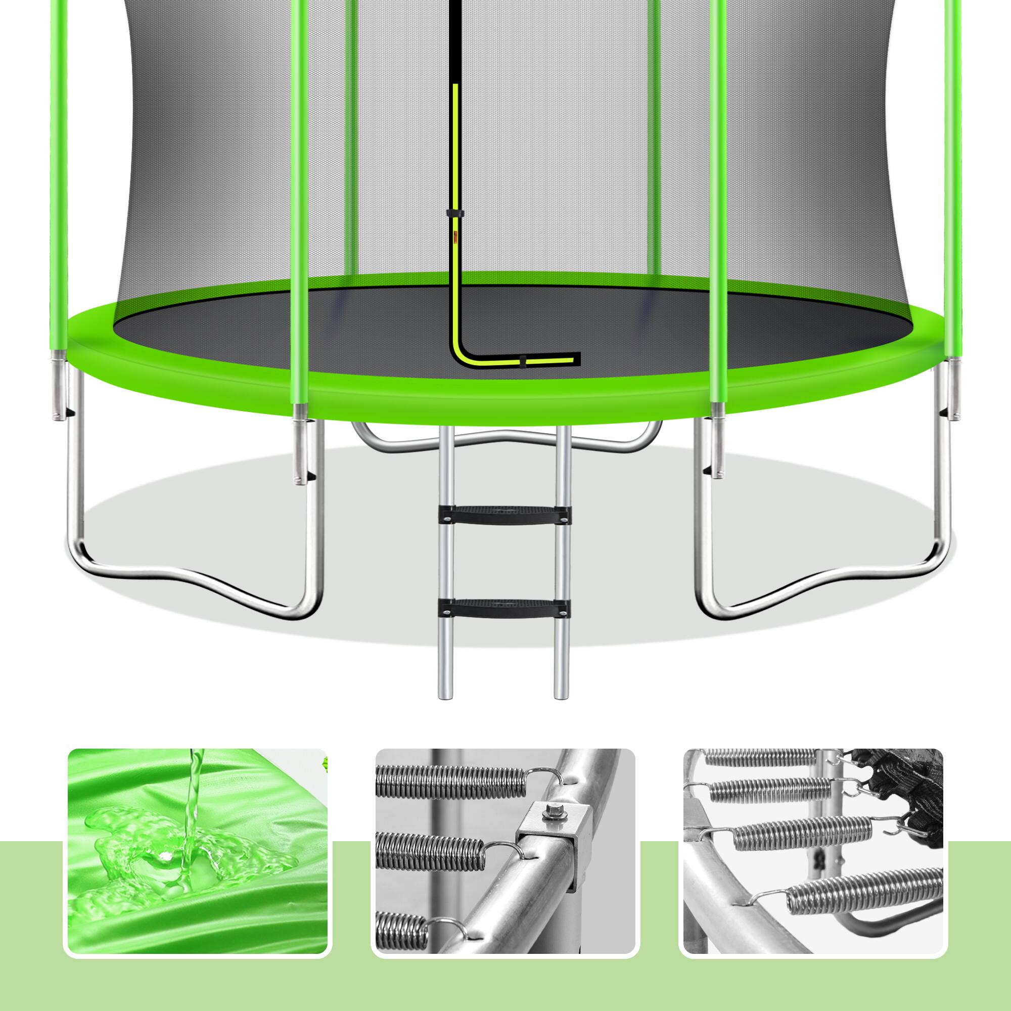 Angle. LOVMOR - Lovmor 10 FT Trampoline with Basketball Hoop and Ladder Recreational Trampoline for Kids.