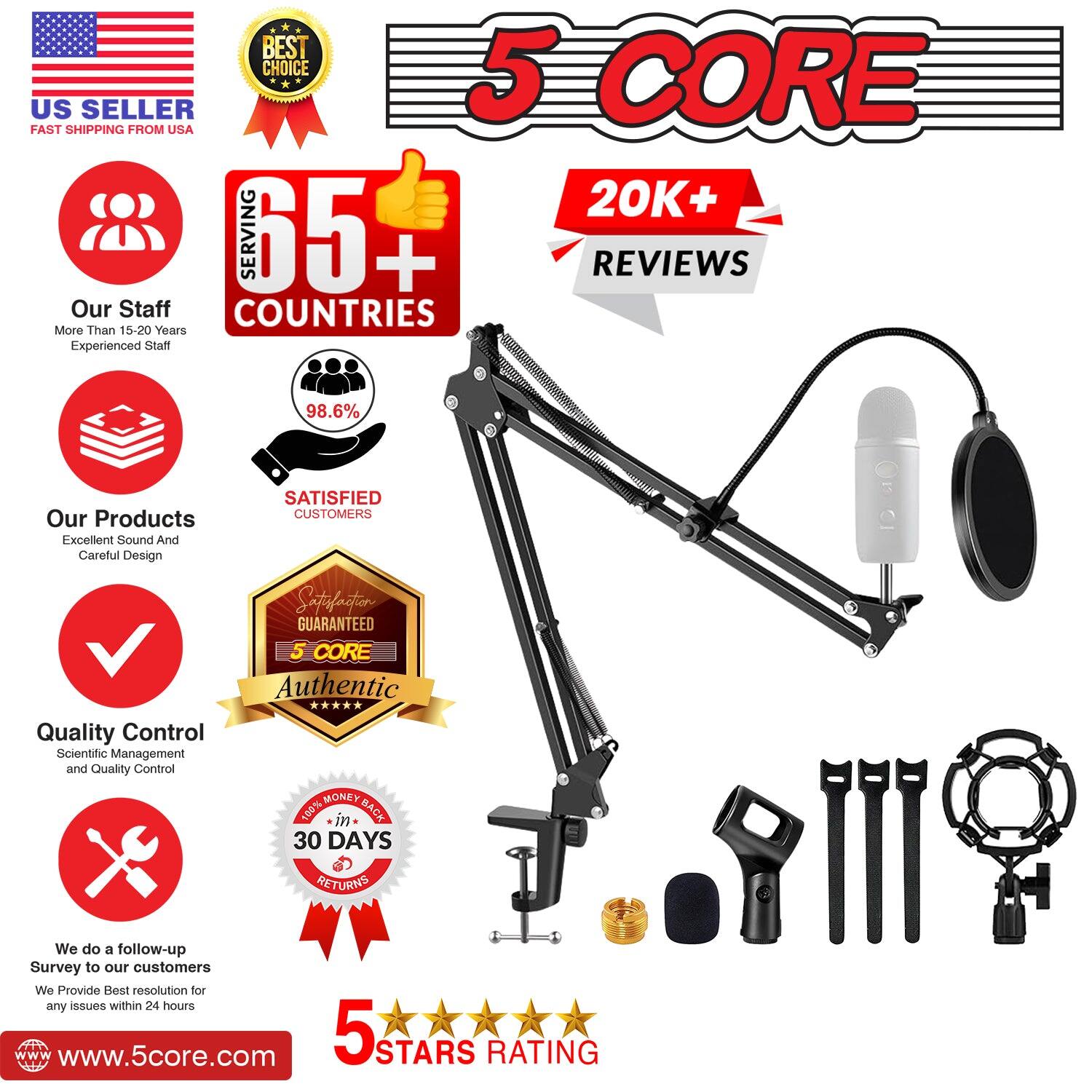 **BEST CHOICE 5 FAST US SHIPPING SELLER FROM USA**

**CORE 20K+ SERVING 65+ REVIEWS**

- Our Staff: More Than 15-20 Years Experienced Staff
- Our Products: Excellent Sound And Careful Design
- Quality Control: Scientific Management and Quality Control
- Satisfied Customers: 98.6%
- Authentic: 100% Money Back Guarantee
- 30 Days Returns
- We do a follow-up Survey to our customers
- We Provide Best resolution for any issues within 24 hours

**5 STARS RATING**

[www.5core.com](http://www.5core.com)