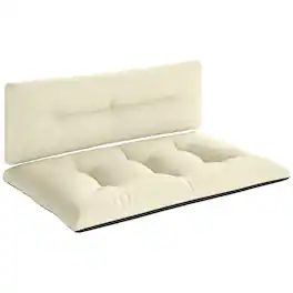Outsunny - 2 Seater Pallet Cushions Outdoor 3.9" Thick Replacement Cushions - Tufted Design for Garden, Patio - Cream White and Dark Gray