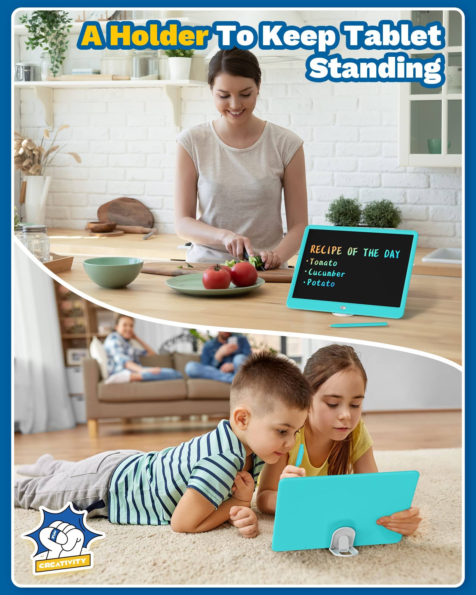 A Holder To Keep Tablet Standing

RECIPE OF THE DAY
- Tomato
- Cucumber
- Potato

CREATIVITY