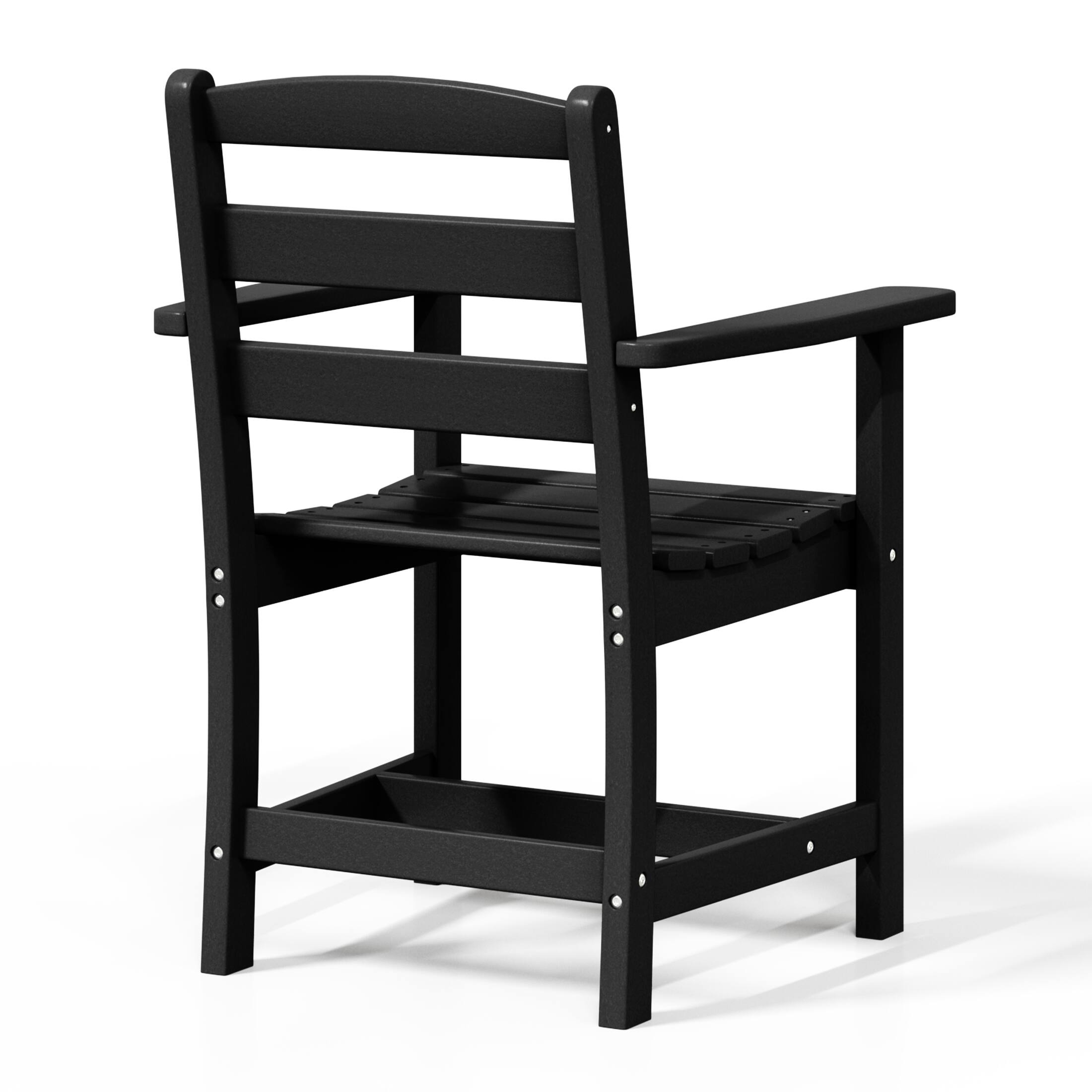 Alt View 3. WestinTrends - WestinTrends Ashore 7-Piece HDPE Outdoor Rectangular Patio Dining Table Set - Black.