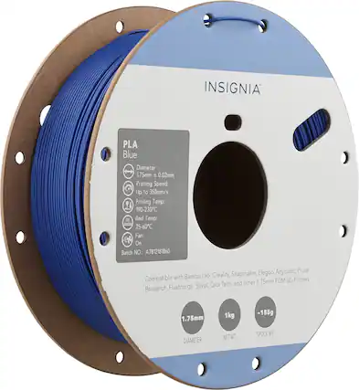 INSIGNIA PLA Blue
Diameter: 1.75mm ± 0.02mm
Printing Speed: Up to 350mm/s
Printing Temp: 190-230°C
Bed Temp: 25-60°C
Fan: On
Batch NO.: A7812181860
Compatible with Bambu Lab, Creality, Snapmaker, Elegoo, Anycubic, Prusa, Research, Flashforge, Sovol, Qidi Tech, and other 1.75mm FDM 3D Printers
1.75mm
1kg -155g
DIAMETER NET WT. SPOOL WT.