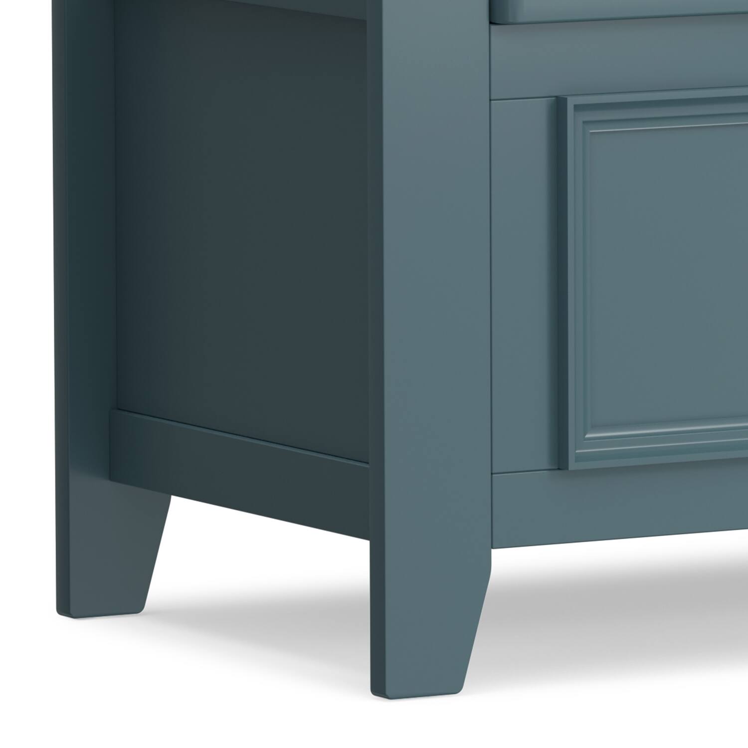 Alt View 7. Simpli Home - Amherst 48 inch Wide Solid Wood Transitional Entryway Storage Bench in French Blue - French Blue.