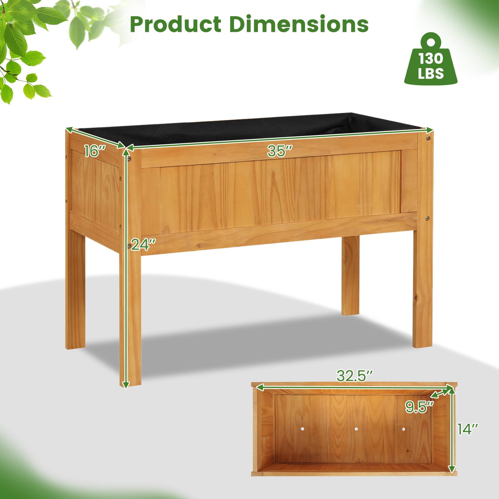 Product Dimensions: 130 LBS, 16" x 35" x 24" x 32.5" x 9.5" x 14"