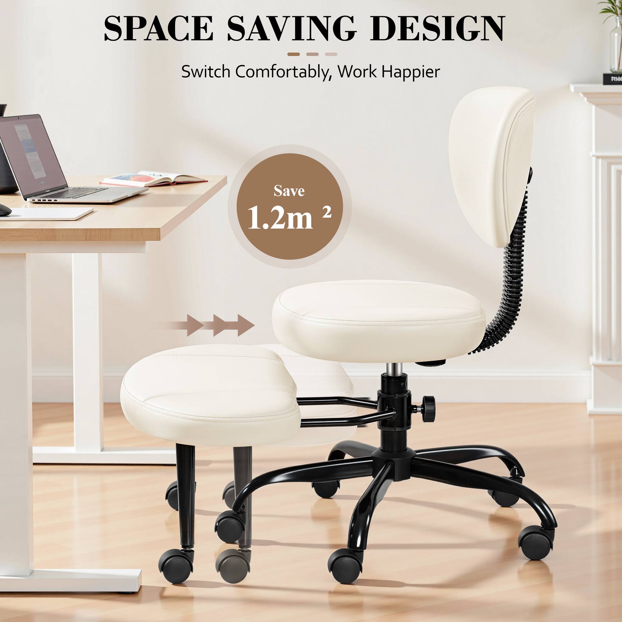 SPACE SAVING DESIGN  
Switch Comfortably, Work Happier  

Save 1.2m²