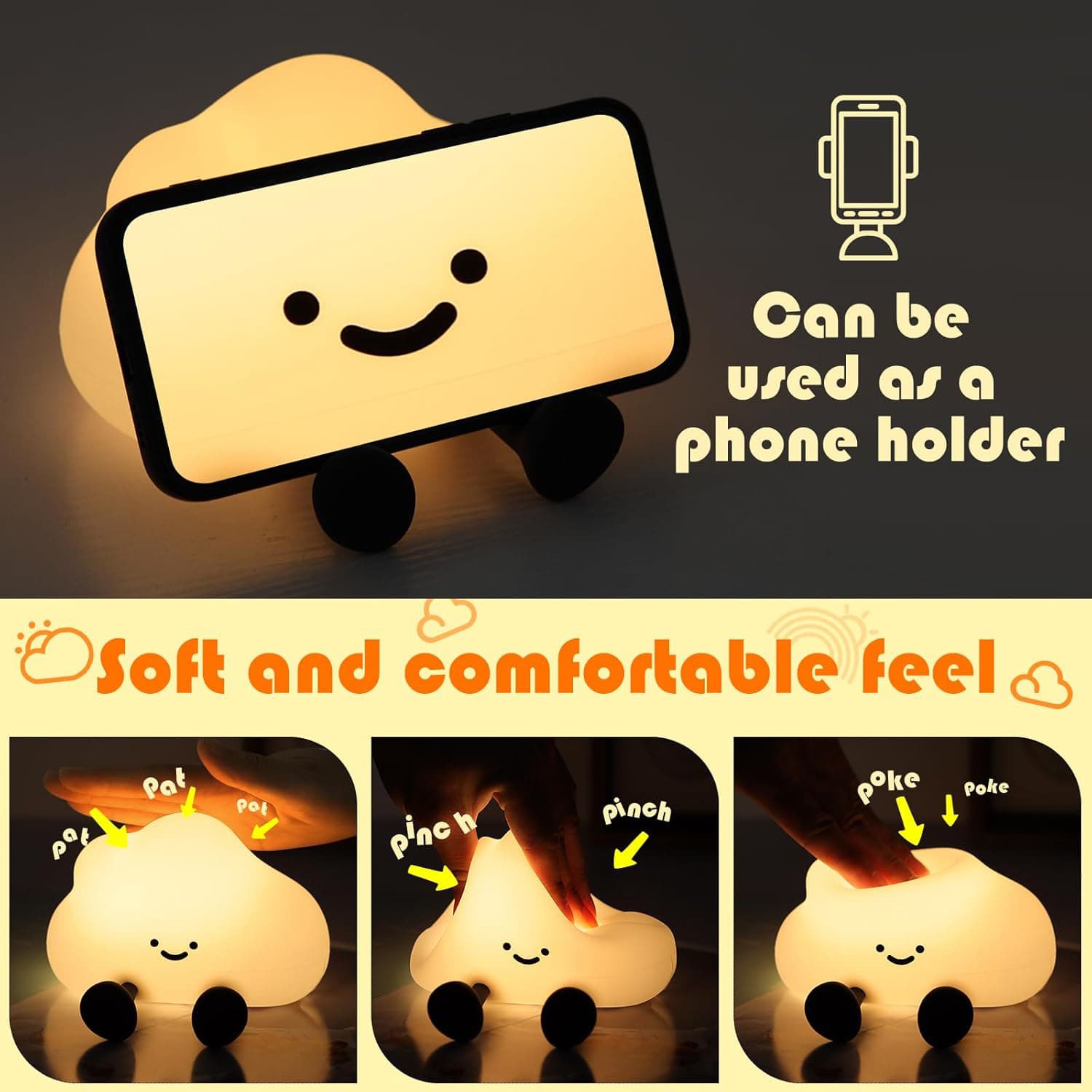 Can be used as a phone holder

Soft and comfortable feel

Pat pat
pinch poke
poke poke