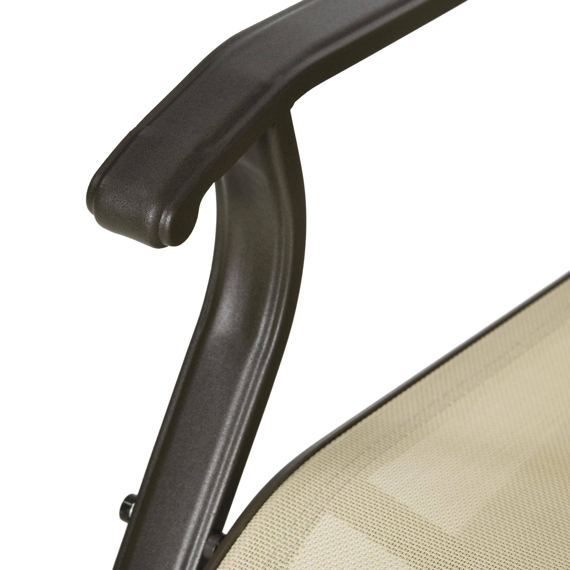 Alt View 4. Outsunny - 3-Piece Outdoor Gliders Set Bistro Set with Steel Frame, Tempered Glass Top Table for Patio, Garden, Backyard, Lawn - Beige.