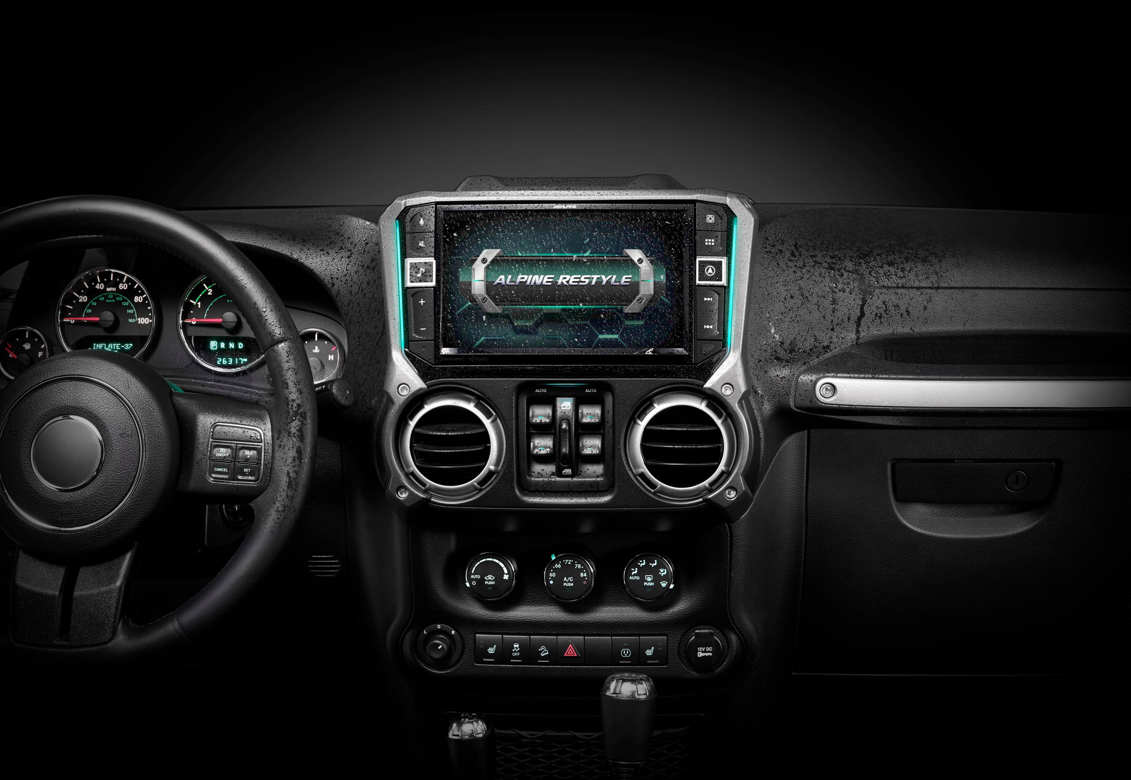 Left. Alpine - 9" Android Auto and Apple CarPlay Bluetooth Digital Media Receiver - Black.