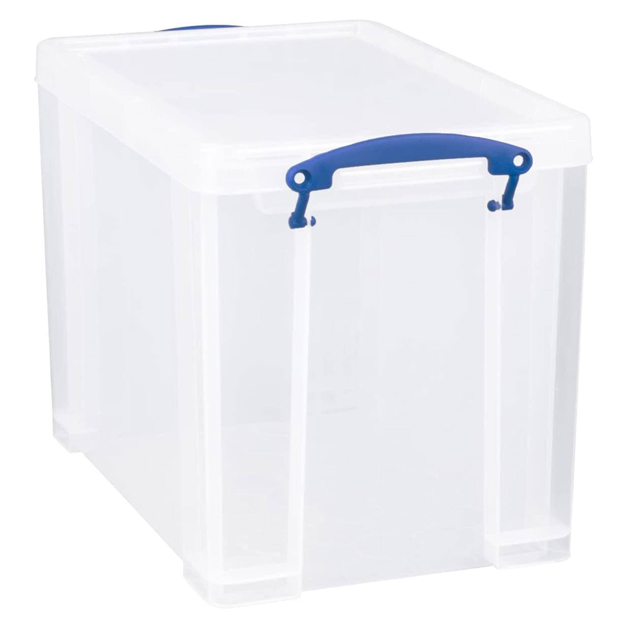 Alt View 1. Really Useful Box - Really Useful Box 19L Storage Container with Lid and Clip Lock Handles, (5 Pack) - Clear.