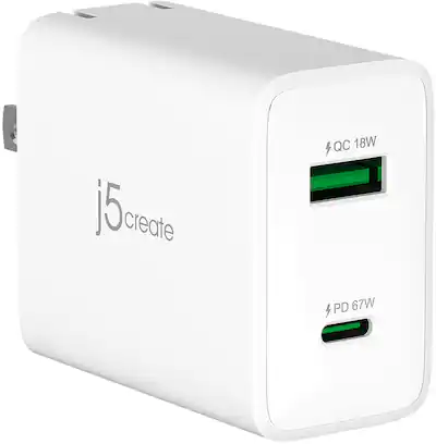 Creative 67 W GaN Charger 3-Port USB GaN Charger Wall con PPS, PD 3.0, e QC 4.0 Creative 67 W GaN Charger 3-Port USB GaN Charger Wall con PPS, PD 3.0, e QC 4.0
